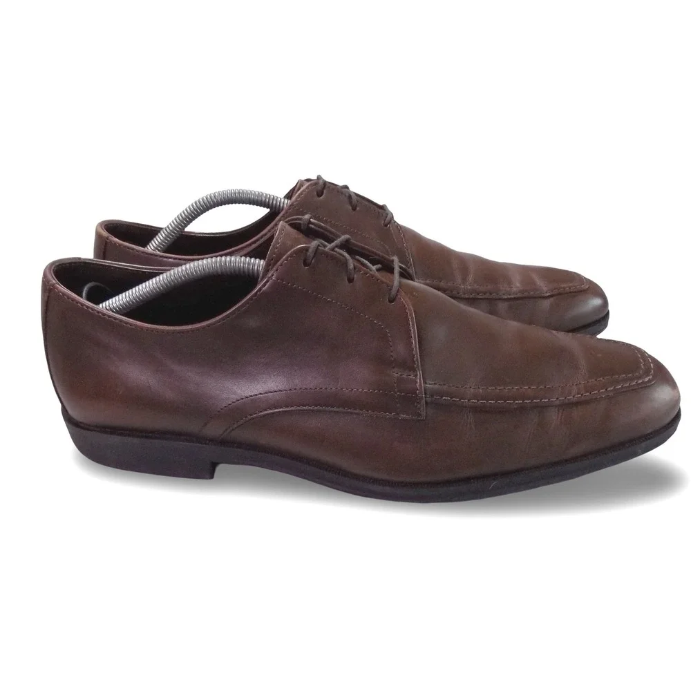 Allen Edmonds Derby Mens 11.5 Tribeca Brown Split Toe Leather EUC